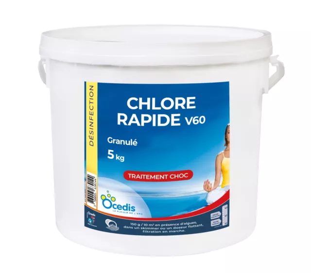 OCEDIS CHLORE RAPIDE V60 Granulé - 5kg | Chlore Choc Stabilisé