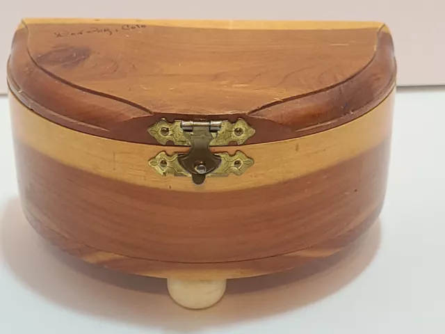 Vintage Small Cedar Chest Wooden Jewelry Box, Trinket Box, Booker's, Mid Century