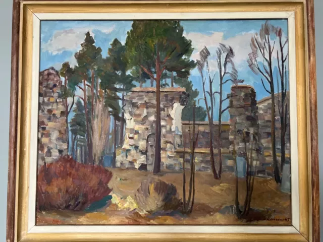 A oil on canvas by Immanuel Saukkonen (1909-1970) dated 1947, Finnish