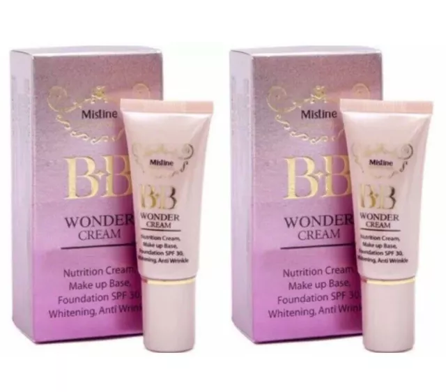 2X15g Mistine BB Anti-Wrinkle Make up Base Primer  SPF30 Foundation Wonder Cream