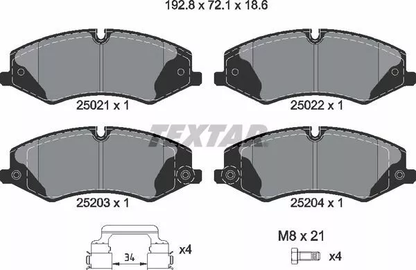 Textar Car Brake Pad Set Front Caliper Screws For Land Rover 2502201