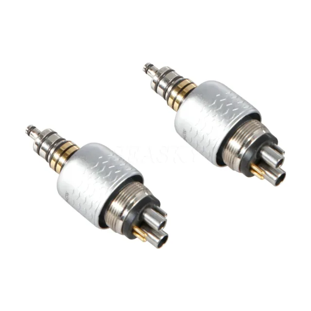 2x Dental Quick Coupler coupling Fiber Optic LED for Handpiece Turbine GW 6 pin