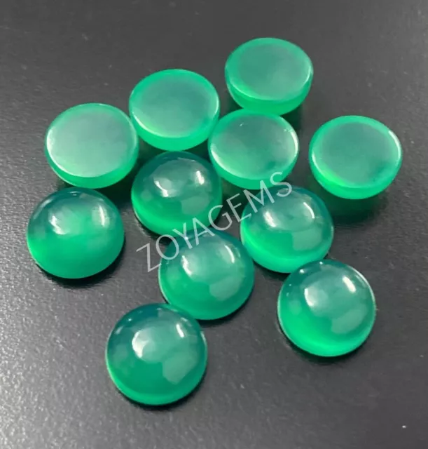 AAA Natural Green Onyx Round Cabochon Loose Calibrated Gemstone 3MM TO 20MM