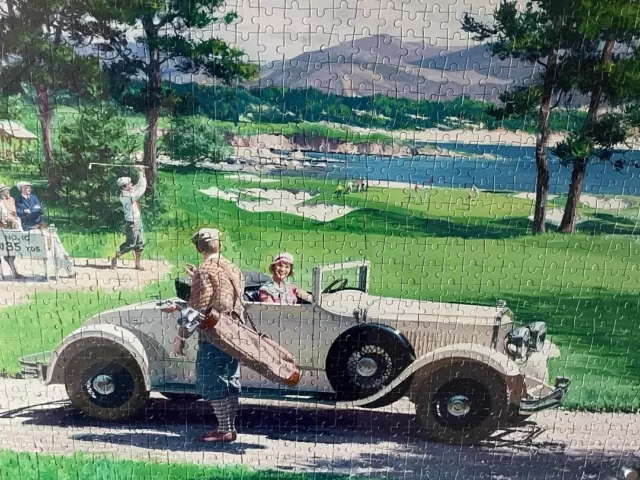 Perspex Enclosed Golf Jigsaw Pebble Beach Golf Course 1920's Style, 74cm x 50cm