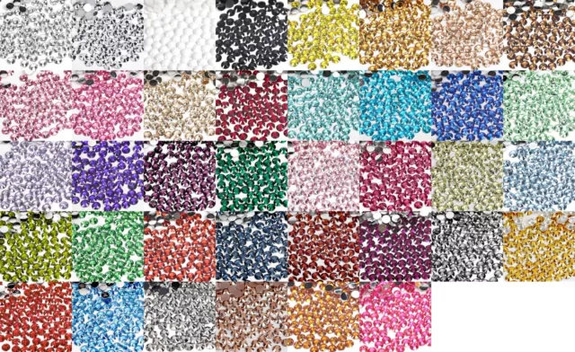 1000 Crystal Flat Back Rhinestones Face Gems Card Making Glitter Beads Embellish