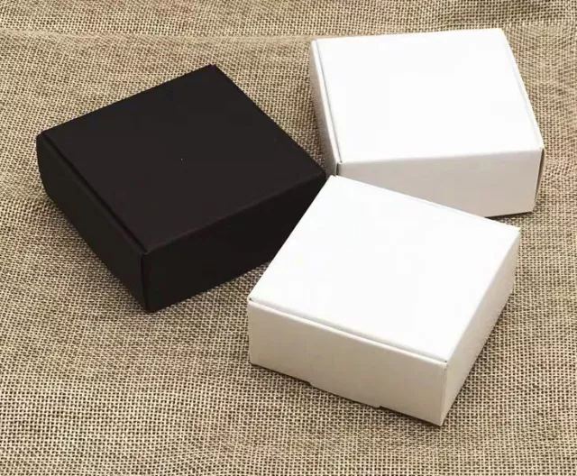 1000x Black White Kraft Paper Boxes Handmade Product Packaging Box 5.5x5.5x2.5cm 2