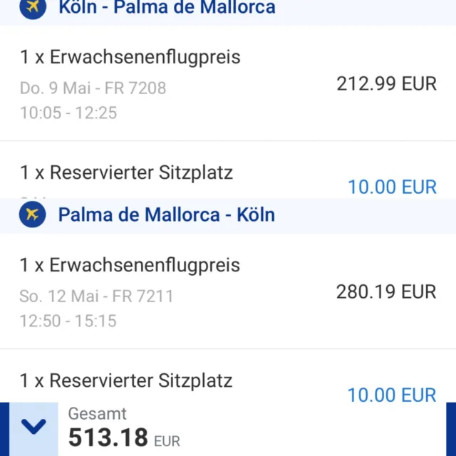 Flug Köln / Palma de Mallorca