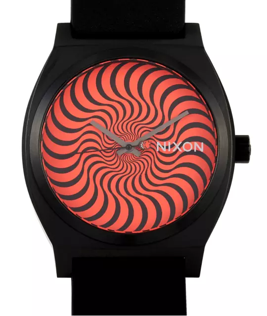 Nixon Spitfire Time Teller Black & Red Swirl Watch, 37mm, A045 3241, New In Box