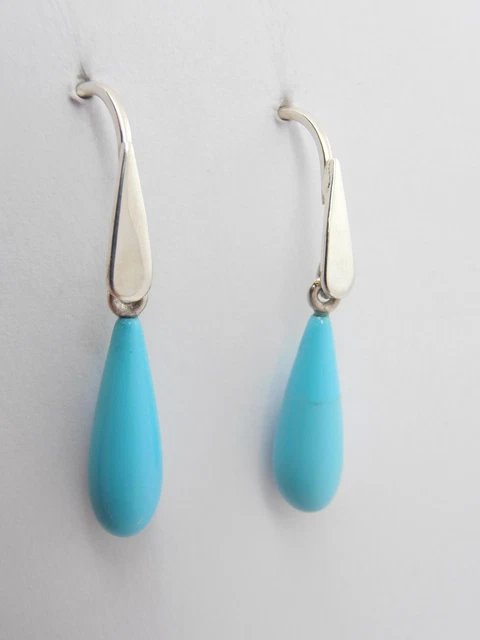 Orecchini Retrò Boho Acqua Turchese Argento 925 Placcato - Foto 12