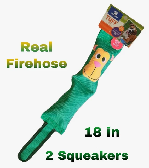TOP PAW TUFF Real Firehose Green TUG MONKEY 18" Large Dog Toy with 2