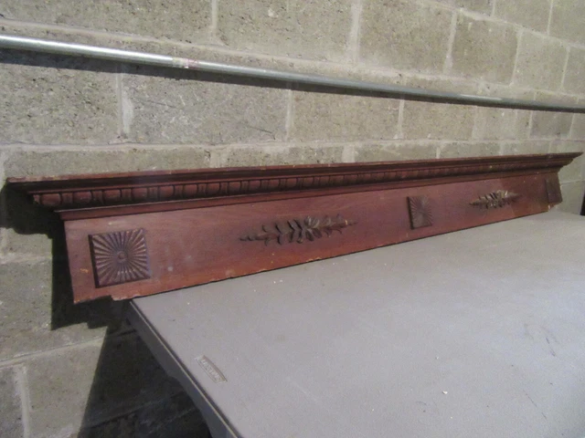 ~ Antique Carved Oak Pediment 84.5 X 9.5 ~ Architectural Salvage ~ 3