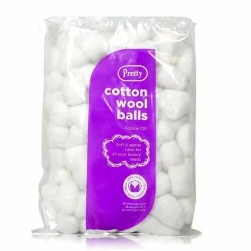 Pretty Cotton Wool Balls, 40g - White (Pack of 6)