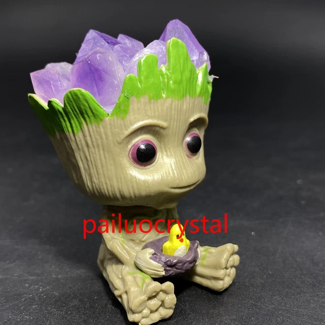 1pc Natural Amethyst cluster Tree man Quartz Crystal Skull Gem Reiki Healing 2"