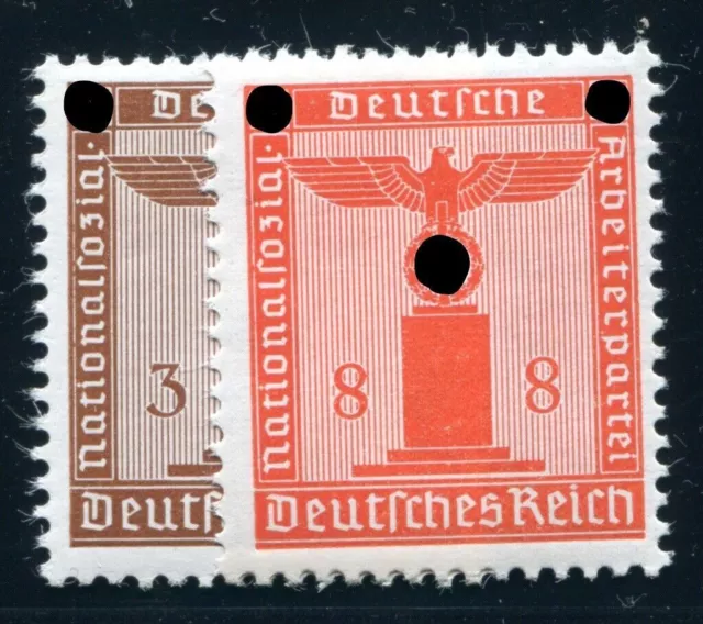 DR DIENST 1942 156y,160y ** POSTFRISCH TADELLOS waagerechte RIFFELUNG(08543