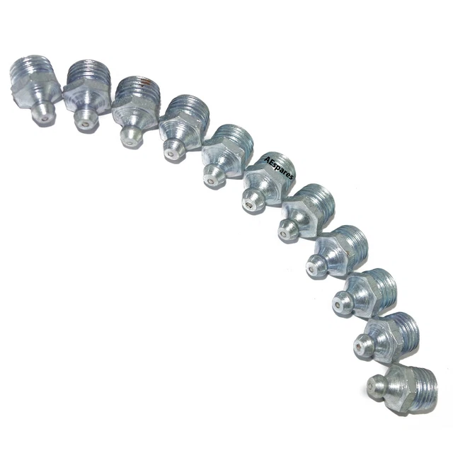 NEW GREASE GREASING Nipples 13mm Fitting Straight Type 10 Units 11.63