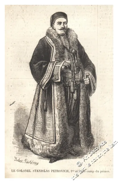 Serbie Serbia Colonel Petrovitch 1er Aide de camp de Miloš Ier Obrenović 1859