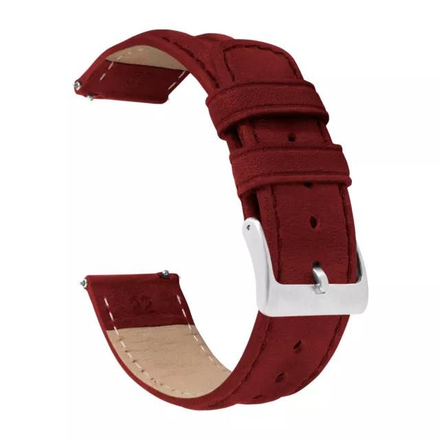 Crimson Red Classic Horween Leather Watch Band Watch Band
