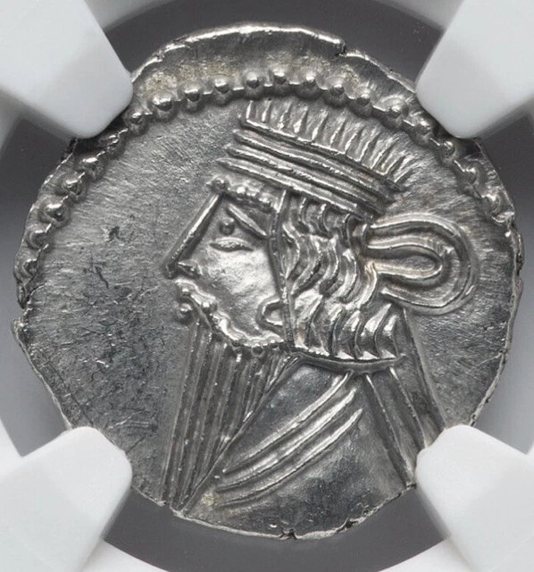 NGC MS PARTHIAN PARTHIA KINGDOM Pacorus 78-120 AD DRACHM SILVER COIN, Top Pop!