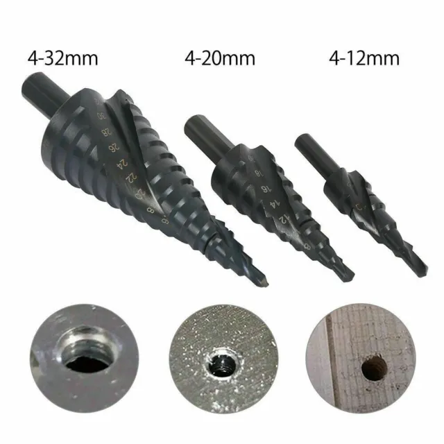 HSS Step Drill Bit Set Large Cone Titanium Bit Set Metal Hole Cutter 4-12/20/32