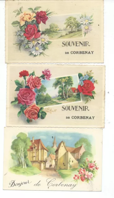 Lot De 3 Cpa De Corbenay - Souvenir - Bonjour - Differentes
