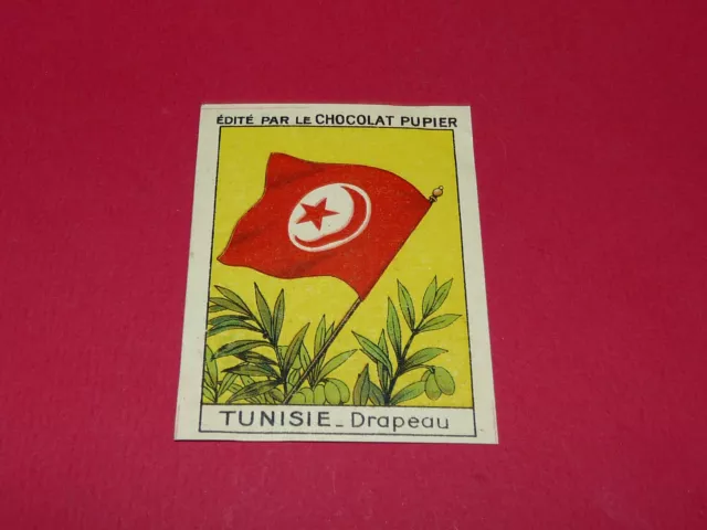 Rare Chromo Chocolat Pupier Album Afrique 1938 Tunisie Colonies France Drapeau