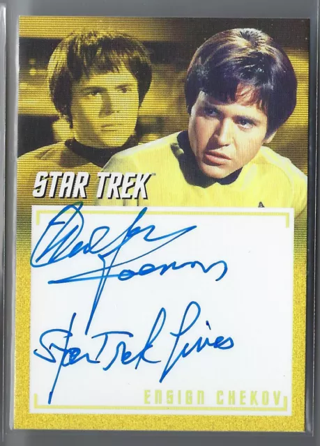 "Star Trek Inscripciones Autógrafo Automático Walter Koenig Chekov ""Star Trek Lives"" Sp