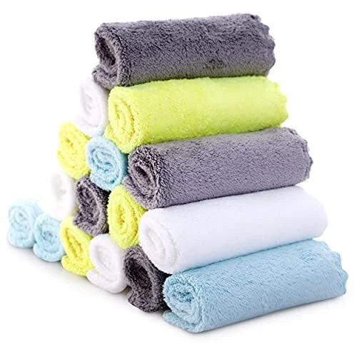Ultra-Soft Baby Washcloths, 16 Pack - 9" by 9", Gentle on Sensitive Skin for