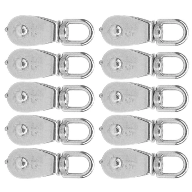 10pcs M15 Stainless Steel Wire Rope Single Pulley Crane Lifting Tool