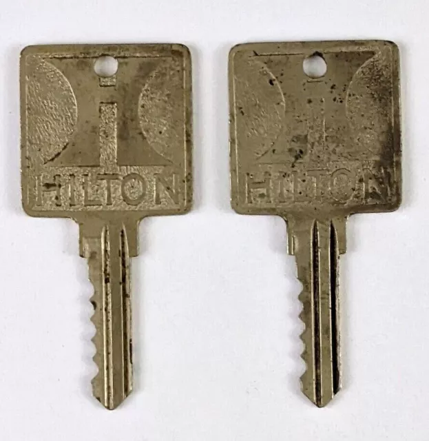 San Francisco California Hilton Hotel Vintage Brass Key Set Room 9-114