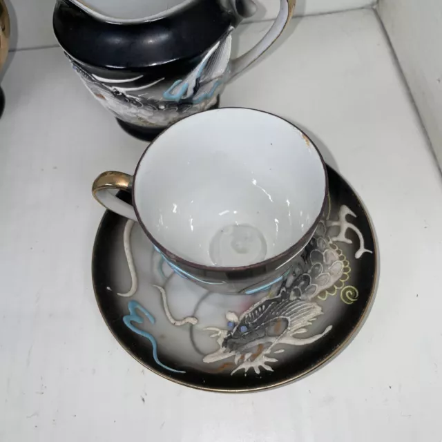 Dragon Ware Vintage Victora China  Hand Painted  Tea set Japan 2