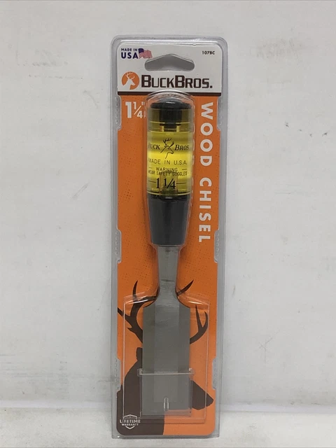 Buck Bros. Wood Chisel 1 inch and 3/4 inch Yellow Plastic Handle