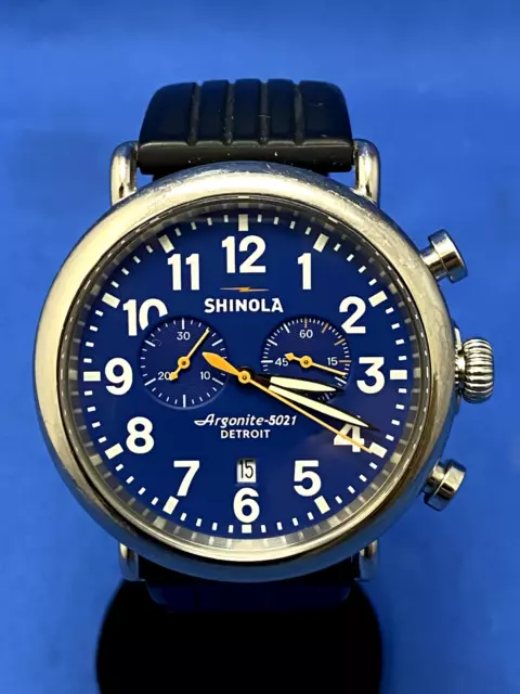 Men Shinola Argonite 5021 Detroit Chronograph Watch