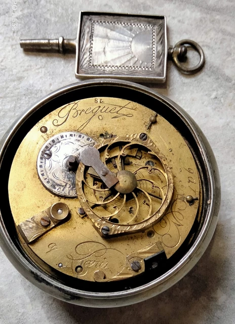 Magnifique Montre Gousset En Argent Massif, Années 1890, à Clé, Mécanique - À Réviser, Très Bon état