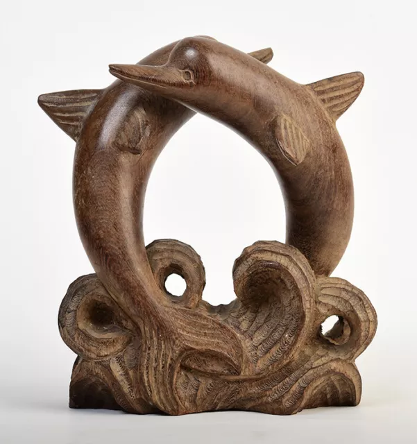 20th Century, A Pair of Burmese Wooden Dolphins