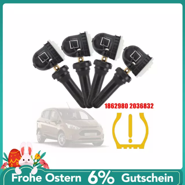 4x RDKS Reifendrucksensor für Ford Focus III Mondeo C-Max RDKS TPMS 433 MHZ 2036