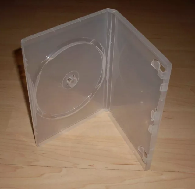 DVD Hülle Case Hülle transparent mit großer Halterung für bis zu 3 DVDs Neu