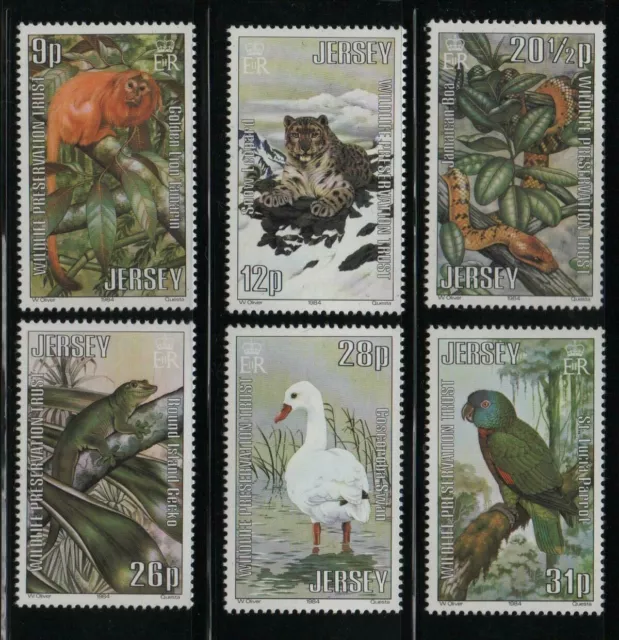 Jersey Stamps 1984 SG 324-329 Wildlife Preservation Trust (4th Series)  Mint MNH