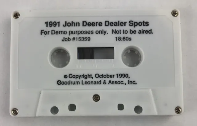 Vintage John Deere Dealership Dealer Spots Cassette Tape 1991