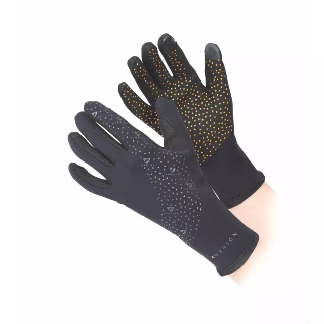 Shires Aubrion Neoprene Adults Super Grip Gloves - Black