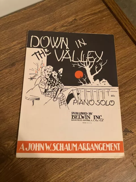 Vintage Sheet Music - Down in The Valley