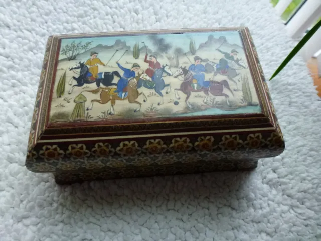 a vintage khatam micro mosaic embossed inlade eastern box