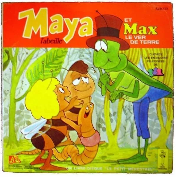 Maya l'abeille -  Livre-disque 45T- Maya et Max le ver de terre