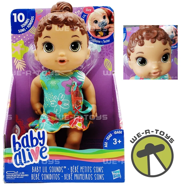 BABY ALIVE BABY Lil Sounds: Interactive Brown Hair baby Doll with