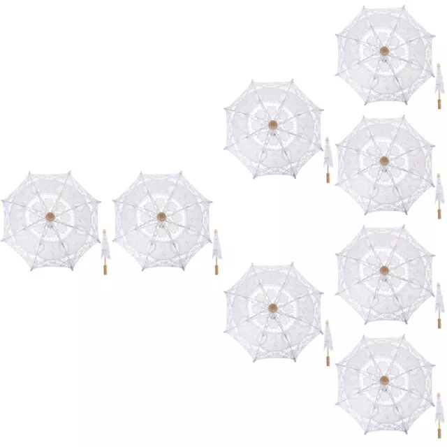 wedding parasols 8x Bridal Shower Umbrella Bride Parasol Cosplay Umbrella 3