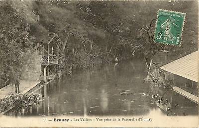 Cpa Brunoy Les Vallees Vue Prise Passerelle D'epinay