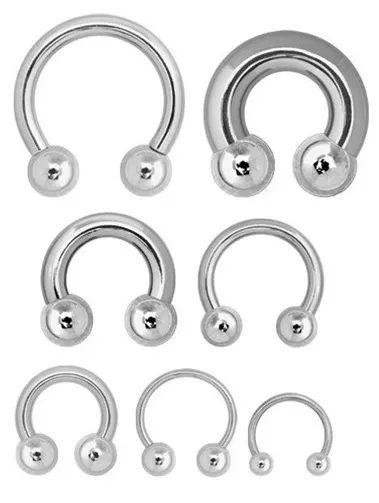 Horseshoe Ring / Circular Barbell - Steel - Choose: Gauge / Thickness & Diameter