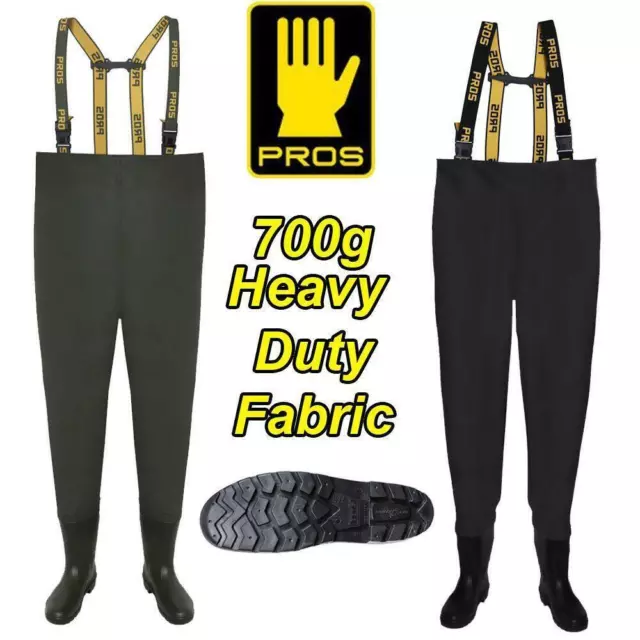 PROS 700g DELUXE HEAVY DUTY CHEST WADERS - GAME COARSE SEA FISHING