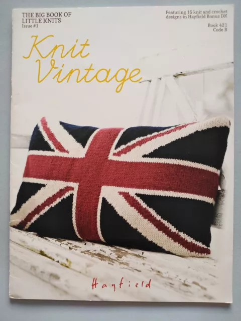 KNIT VINTAGE, 15 Designs, 8ply - HAYFIELD Knitting/Crochet Pattern book 421, NEW