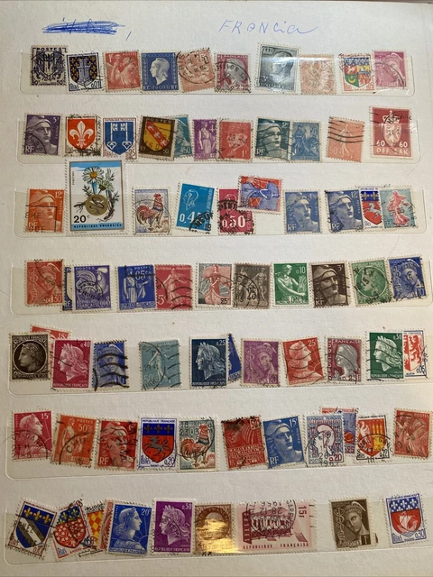 One Page Replublique Francaise France Stamps1900s 1880s 1960s Used
