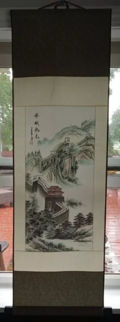 Chinese silk scroll - changes of seasons at the Great Wall 
